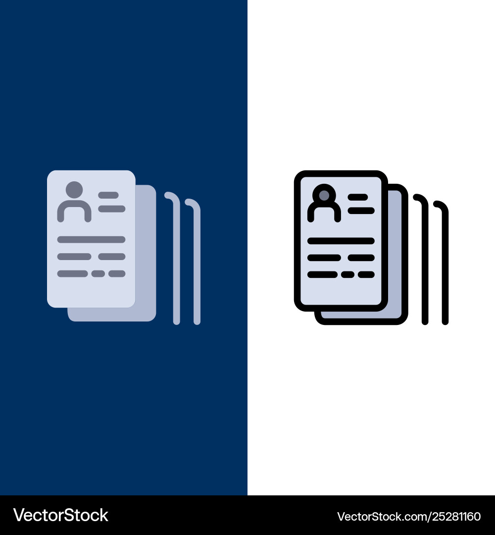 Document find job search icons flat and line Vector Image