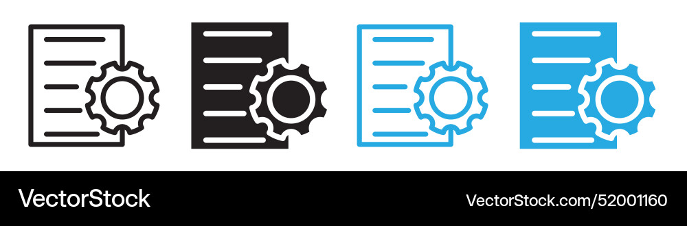 Document settings icon line art vector image