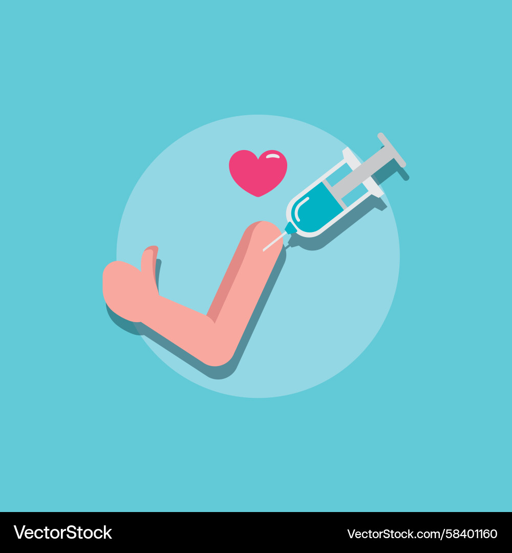 Flexed Arm with Injection Vector Image