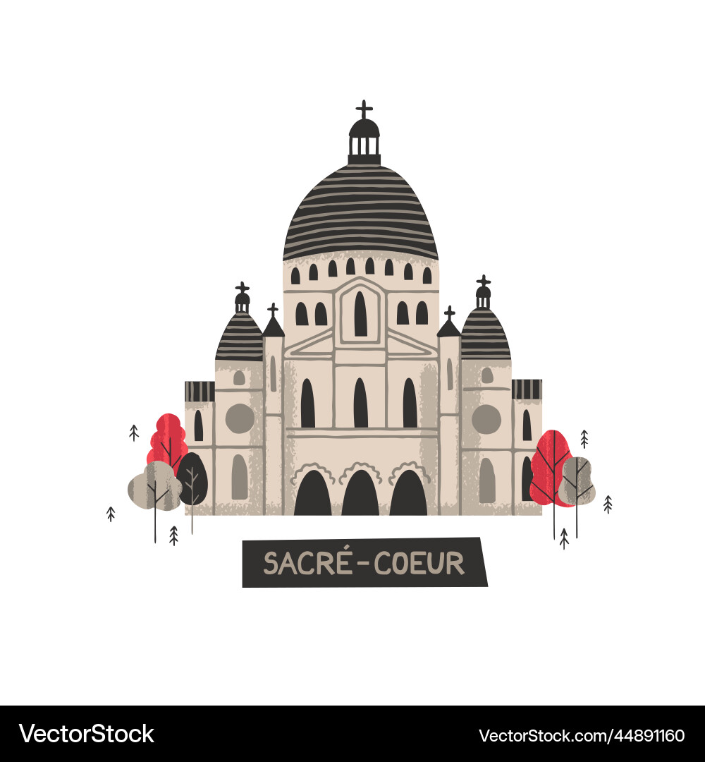 French architecture concept sacre coeur paris French architecture concept sacre coeur paris vector image