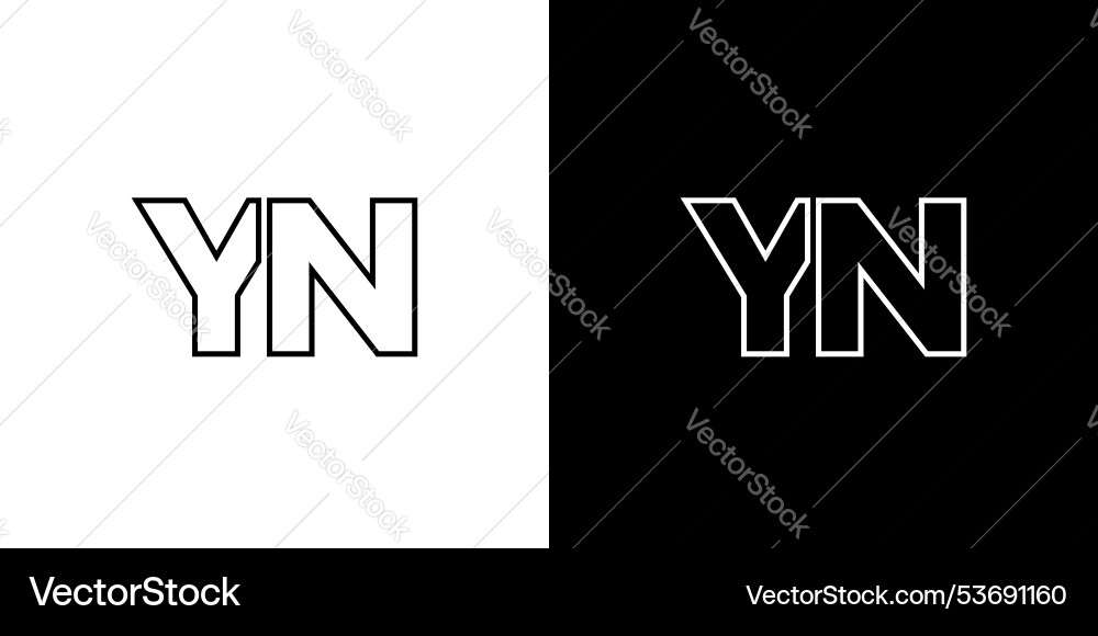 Letter y and n yn logo design template minimal Letter y and n yn logo design template minimal vector image