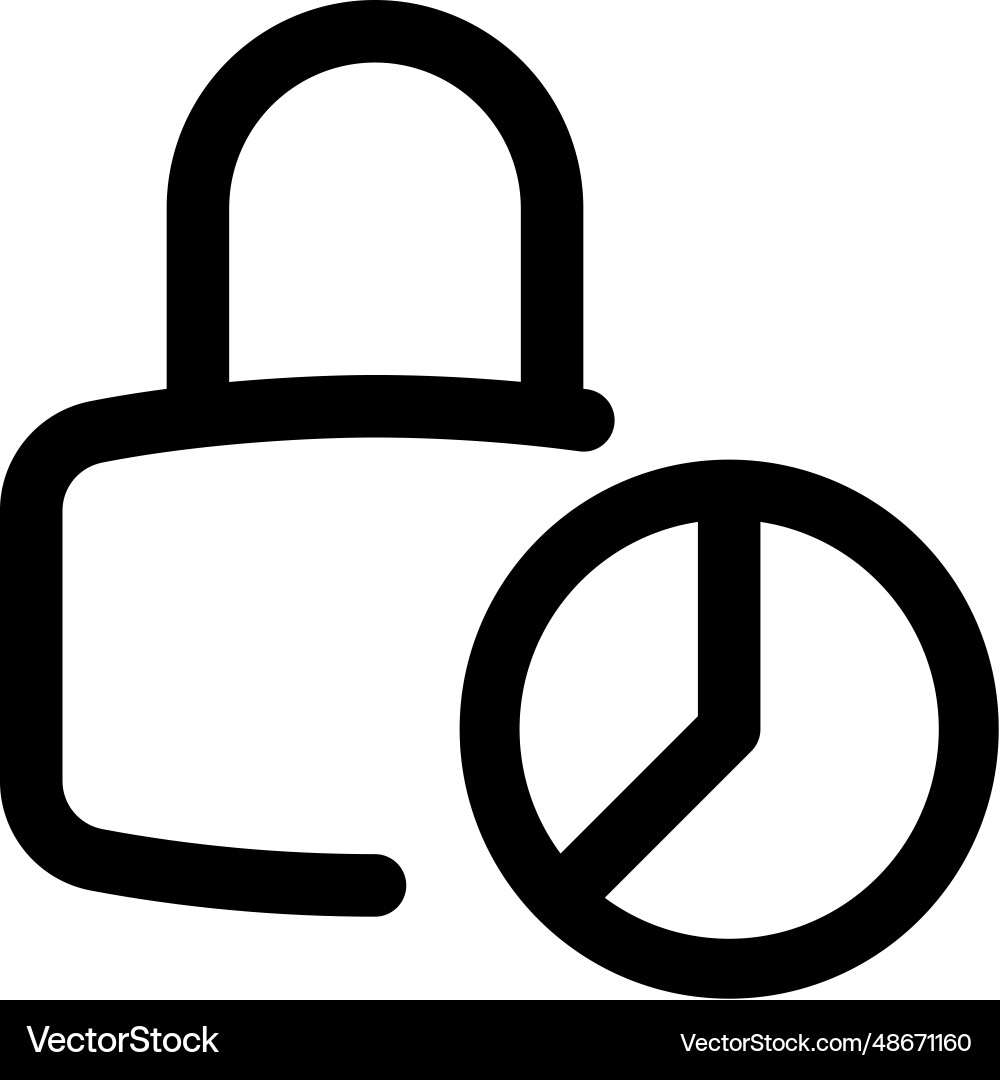 Lock password set for pie chart presentation vector image