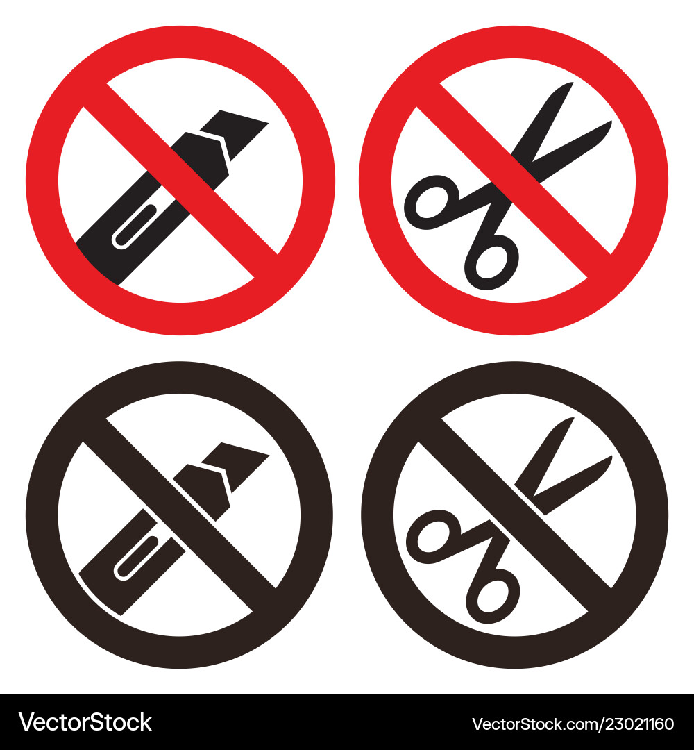 Prevent Opening - Cut Risk vector image