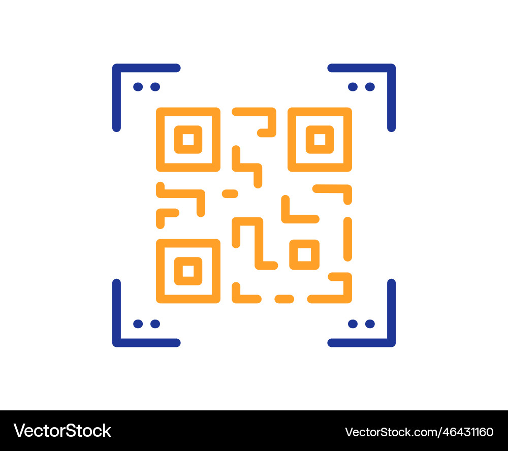 Qr code line icon scan barcode sign Vector Image