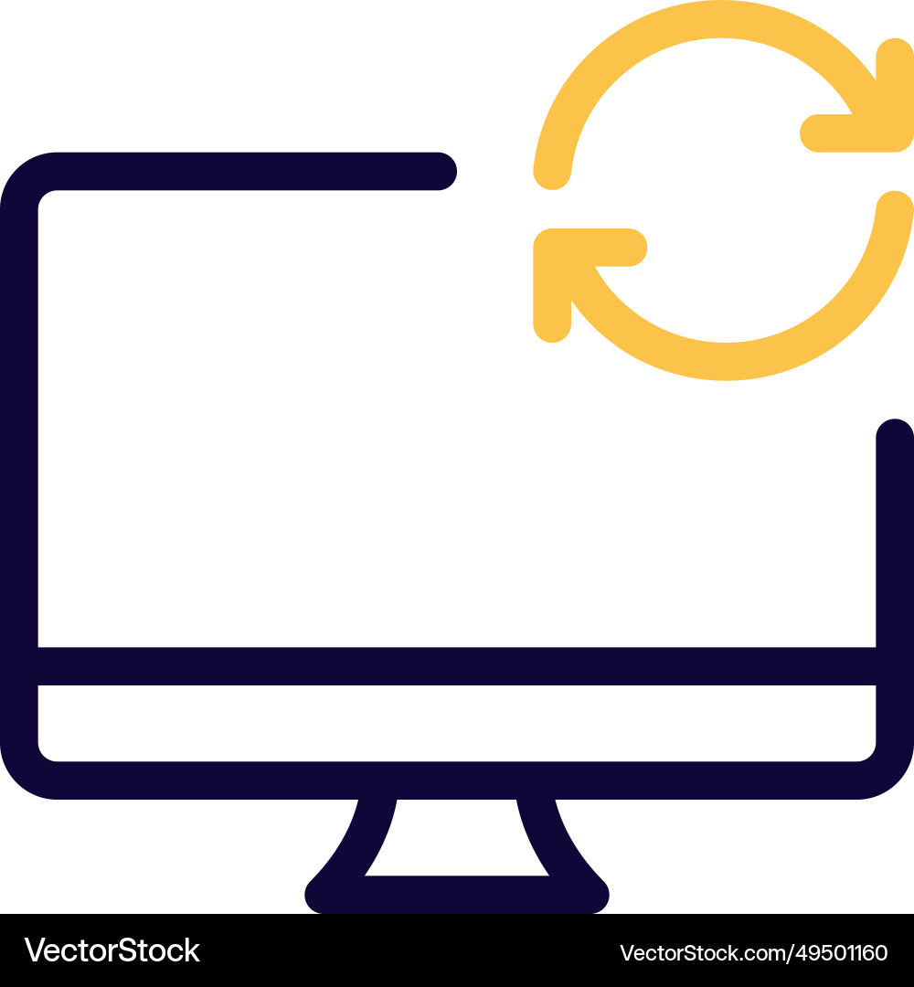 Repeating task or process on desktop computer Vector Image