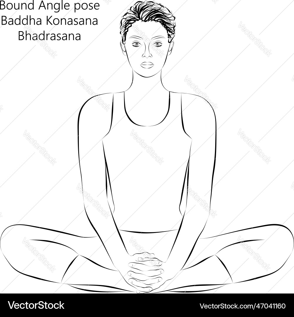 Sketch buddha konasana oder bhadrasana Sketch buddha konasana oder bhadrasana vektorbild