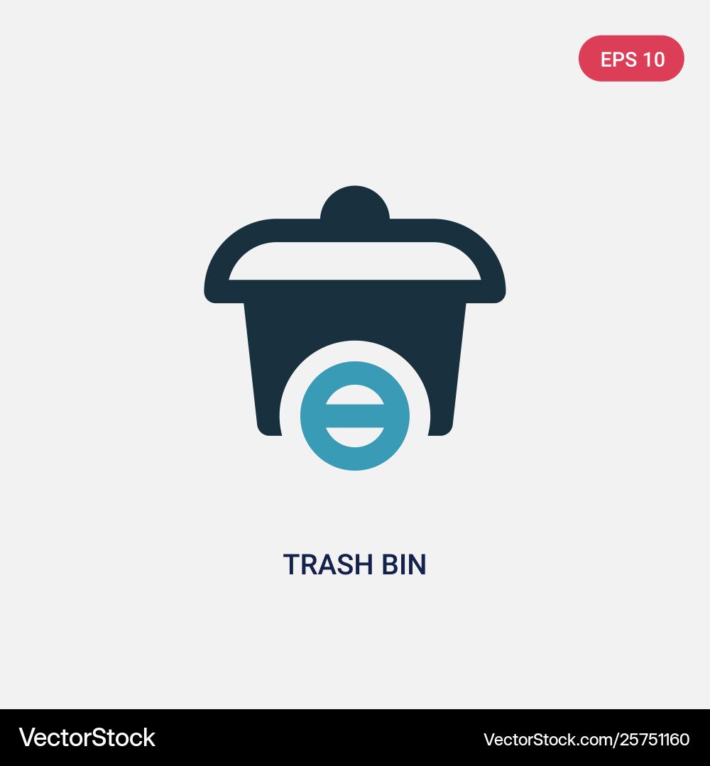 Two color trash bin icon from user interface Two color trash bin icon from user interface Vector Image