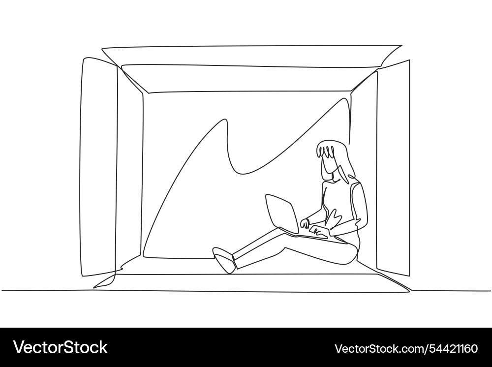 World introvert day one continuous line drawing World introvert day one continuous line drawing Vector Image