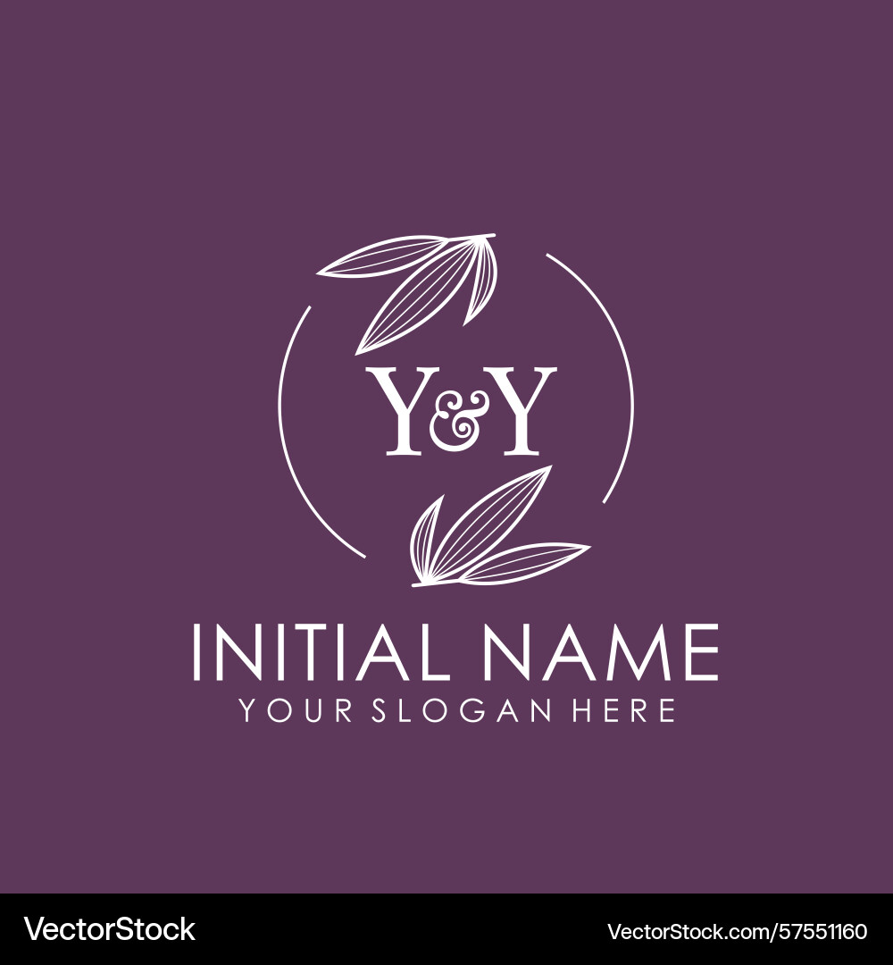 Yy initial logo with botanical circle design Yy initial logo with botanical circle design Vector Image