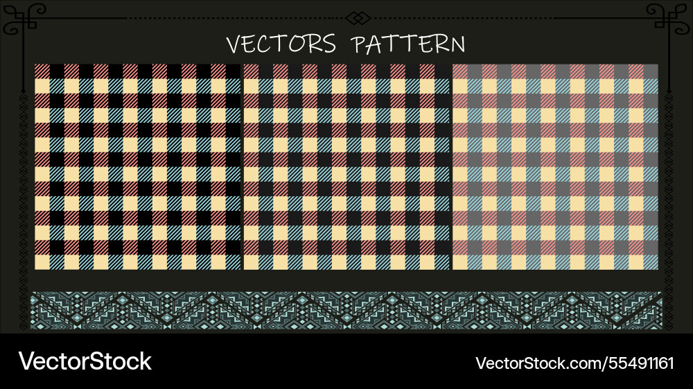 A collection of 3 check patterns A collection of 3 check patterns vector image