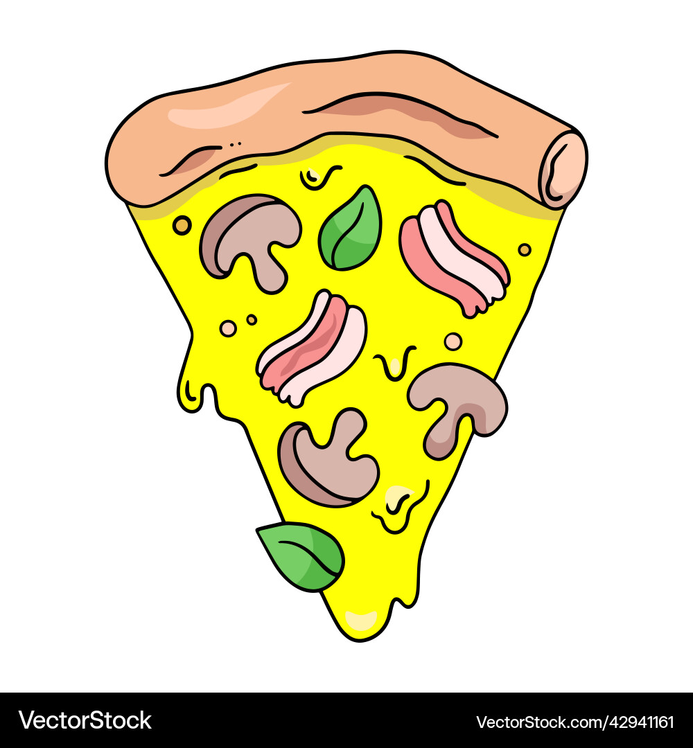 A slice of pizza design element vector image