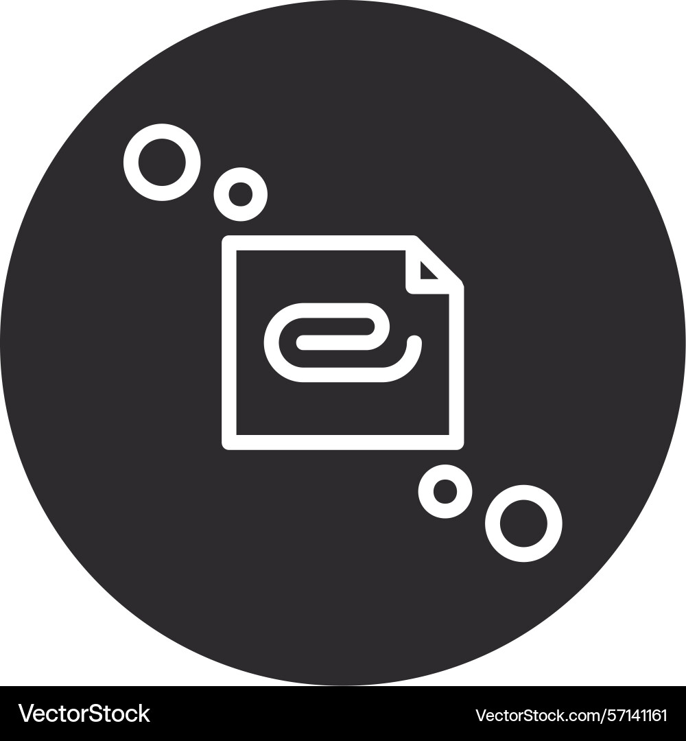 Attach file inverted circle black Vector Image