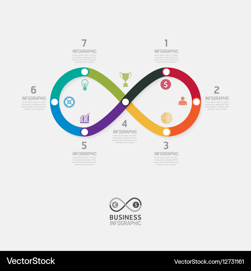 Business data process chart abstract elements vector image