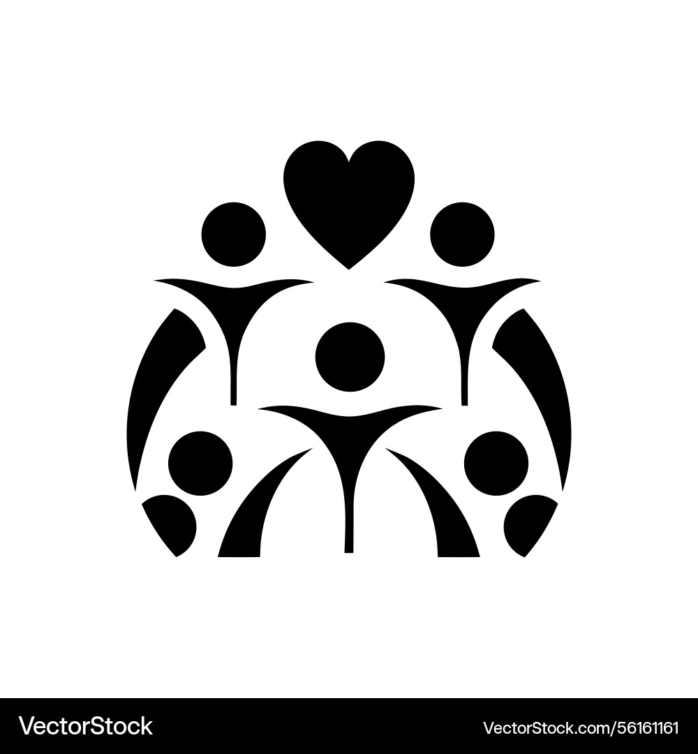 Circle of unity a stylized group figures Vector Image
