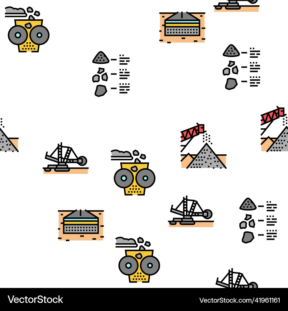 Crushed stone mining seamless pattern Crushed stone mining seamless pattern Vector Image