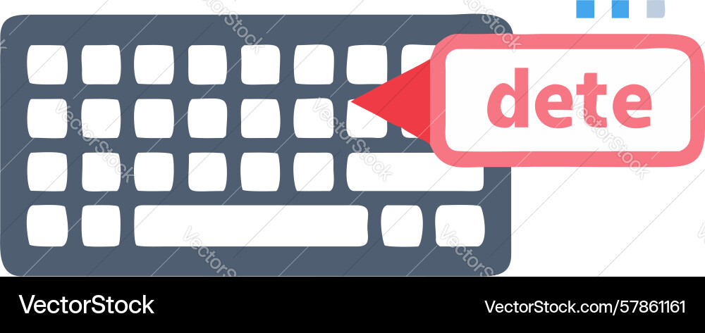 Delete key icon on keyboard with cross-out text vector image