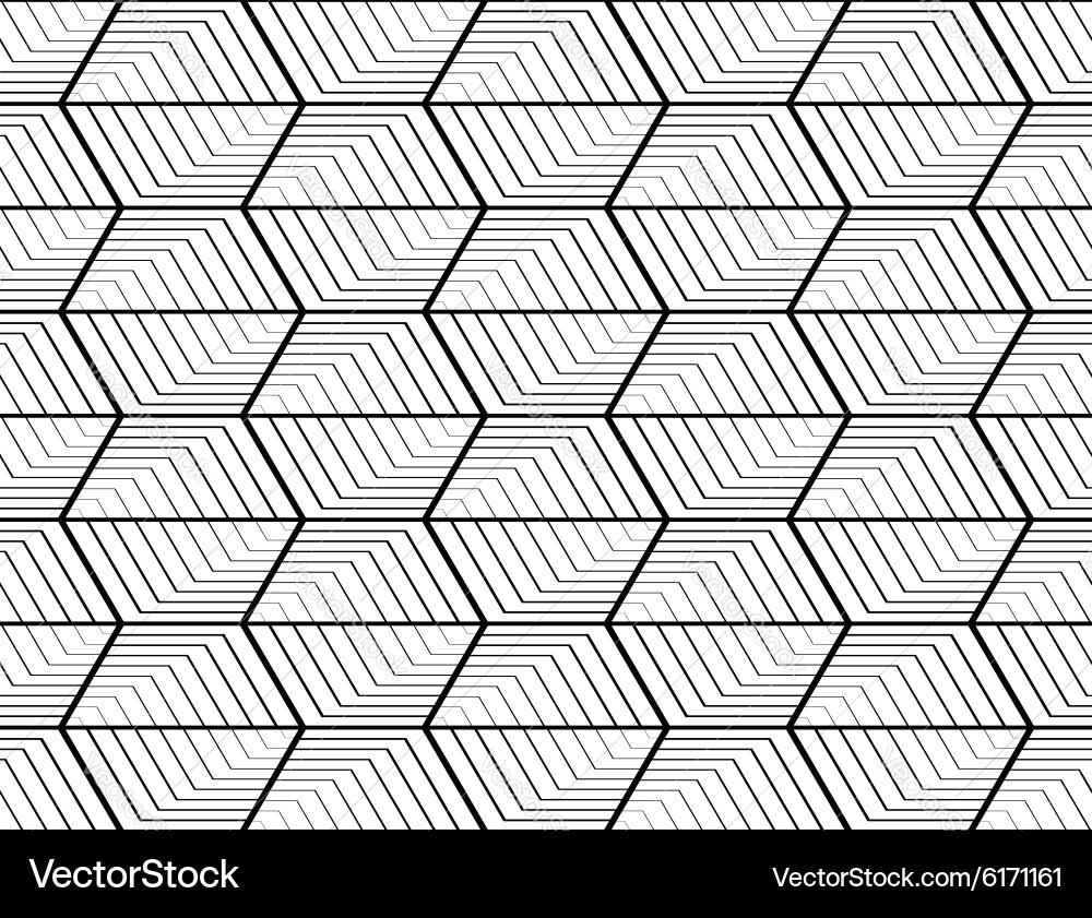 Design seamless monochrome hexagon pattern vector image
