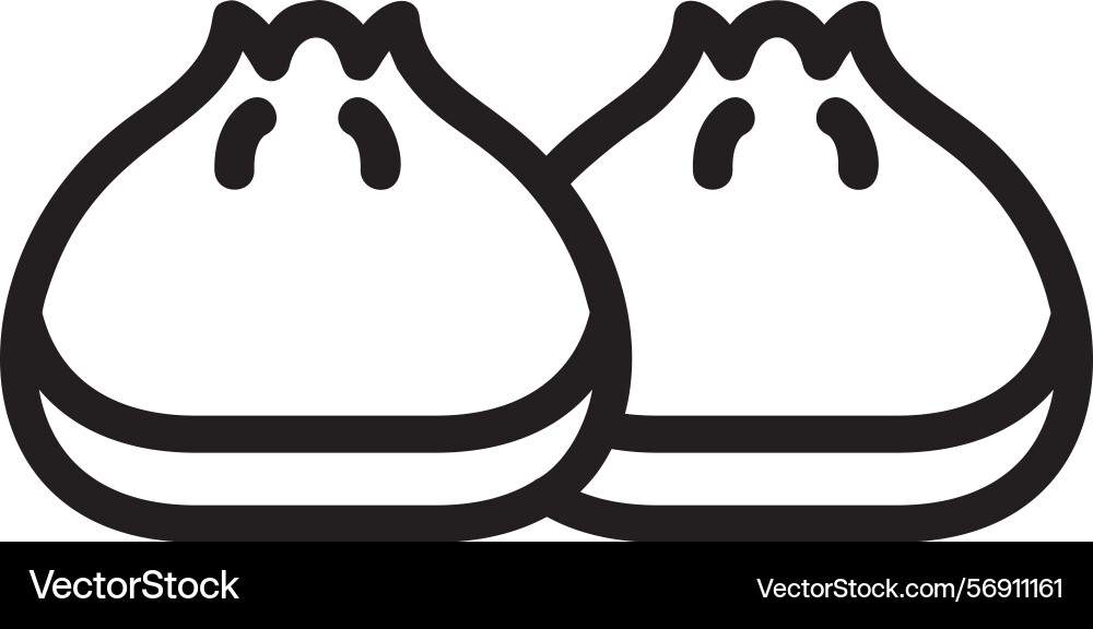 Dumpling linear style icon design Vector Image