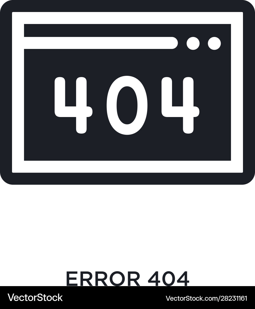 Error 404 isolated icon simple element from vector image