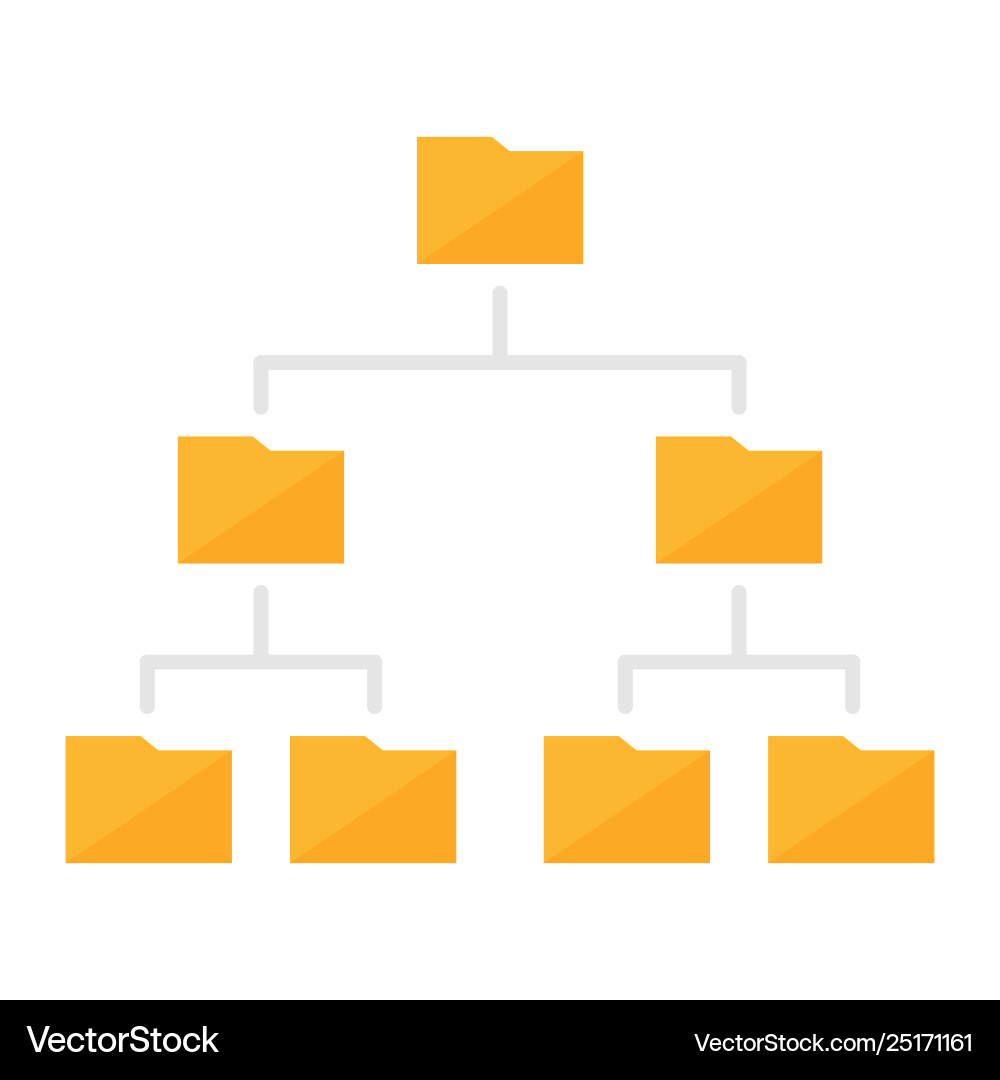 Folder Structure Icon - Hierarchy vector image