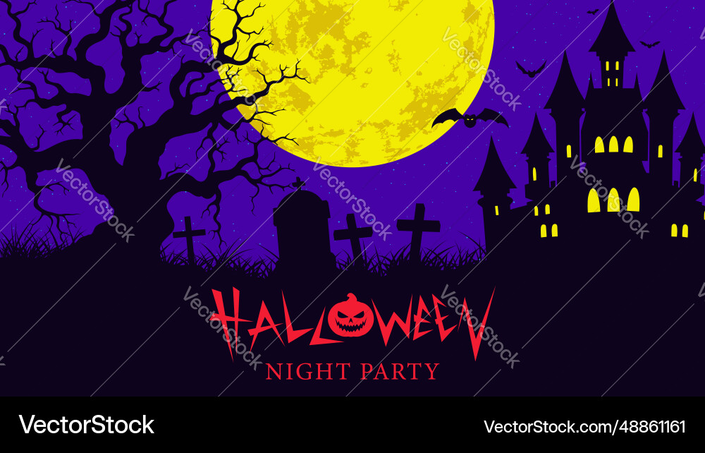 Halloween night party poster flyer design Halloween night party poster flyer design vector image