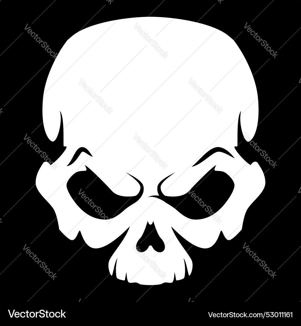Human skull black and white tattoo Human skull black and white tattoo vector image