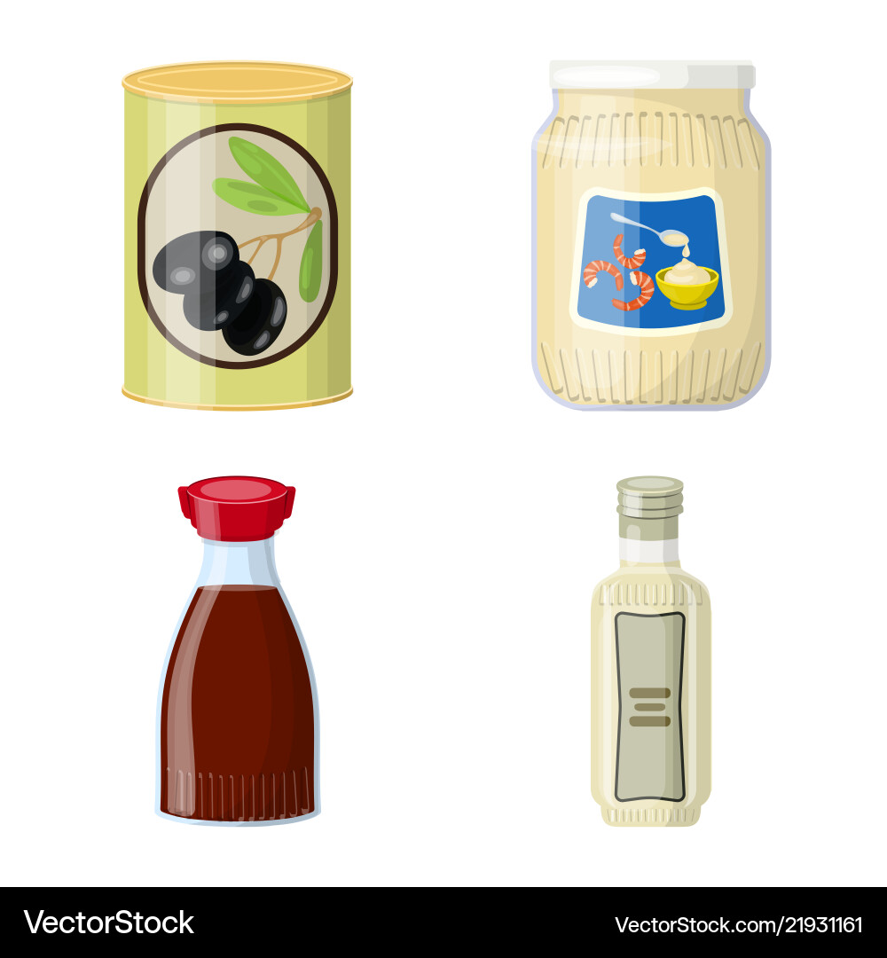 Isolated object of can and food sign collection Isolated object of can and food sign collection vector image