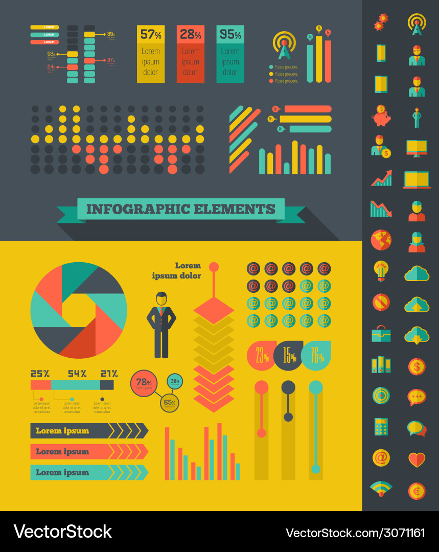 IT Data & Analytics Infographic Vector Image