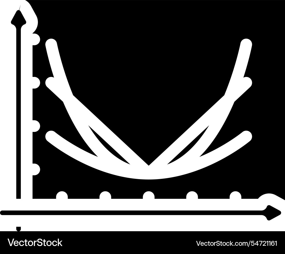 Loss function chart machine learning glyph icon Loss function chart machine learning glyph icon vector image