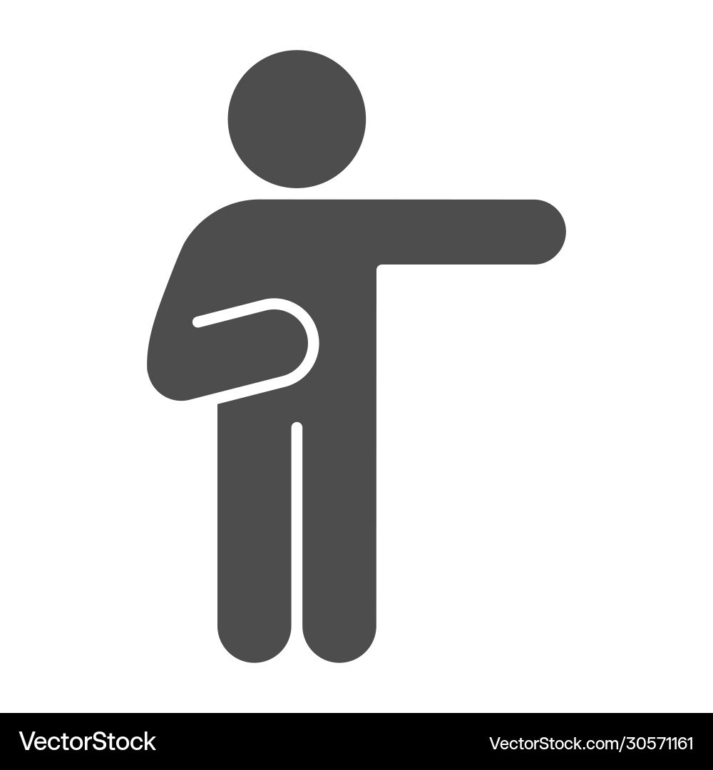 Man pointing with right arm solid icon raise Man pointing with right arm solid icon raise vector image