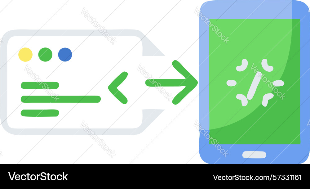 Mobile App-Entwicklung Codierung für Anwendung vektorbild