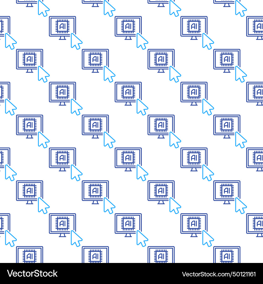 Mouse cursor on ai computer artificial Vector Image
