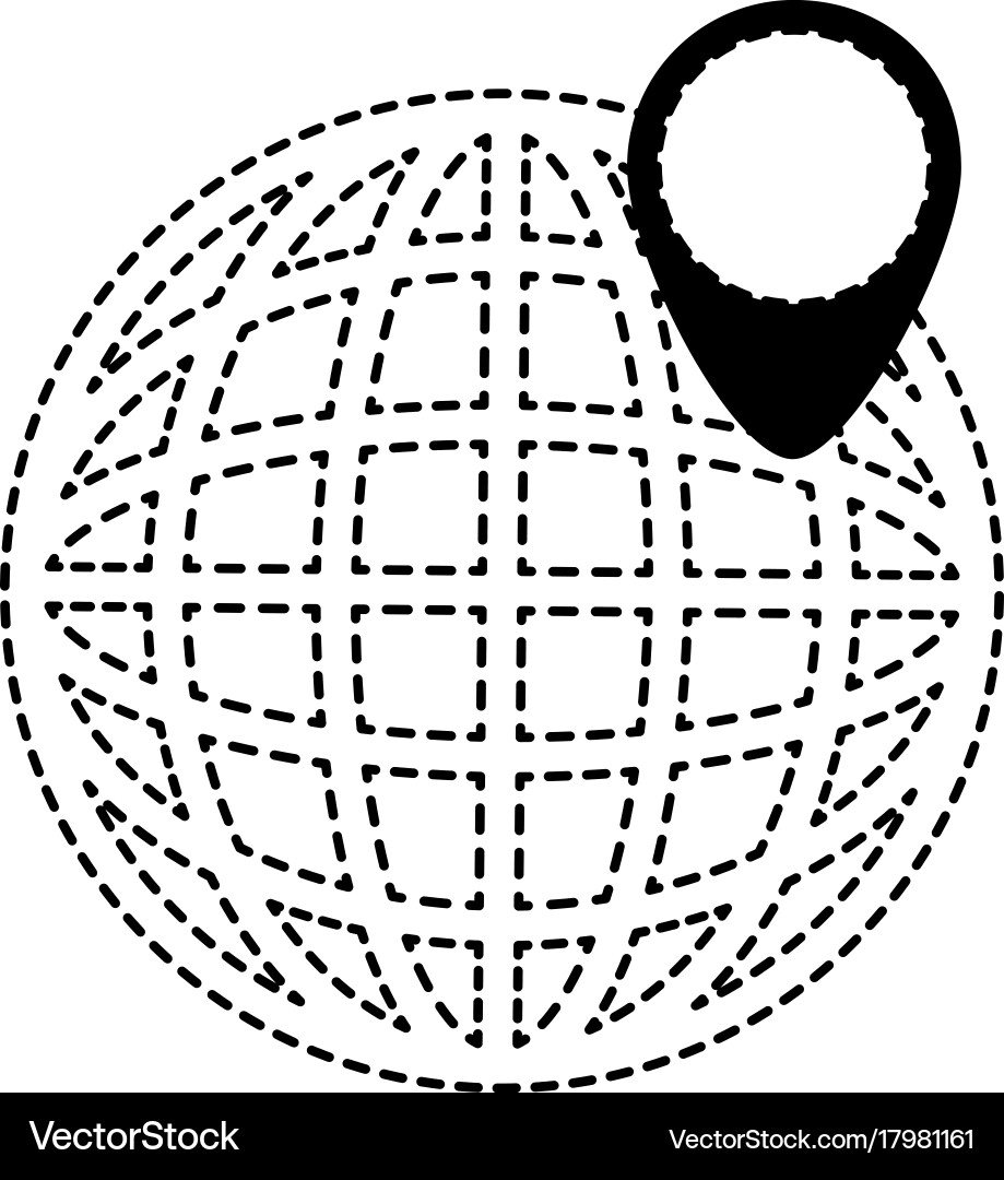 Planet with pointer location Vector Image