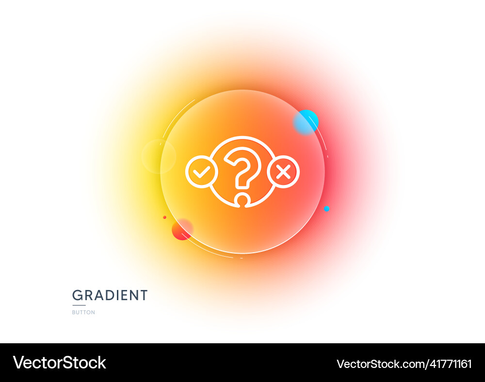 Quiz test line icon select answer sign gradient Quiz test line icon select answer sign gradient Vector Image