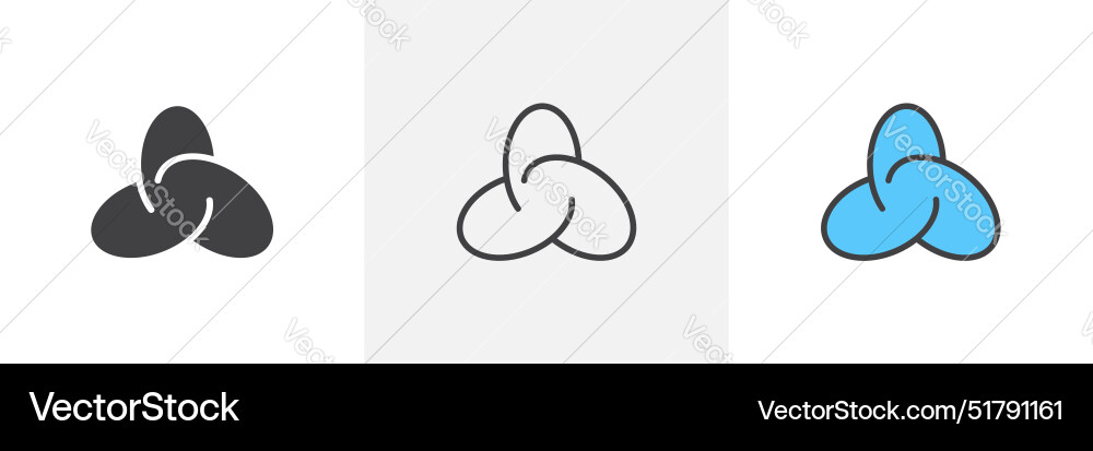 React icon set black filled and outlined style vector image