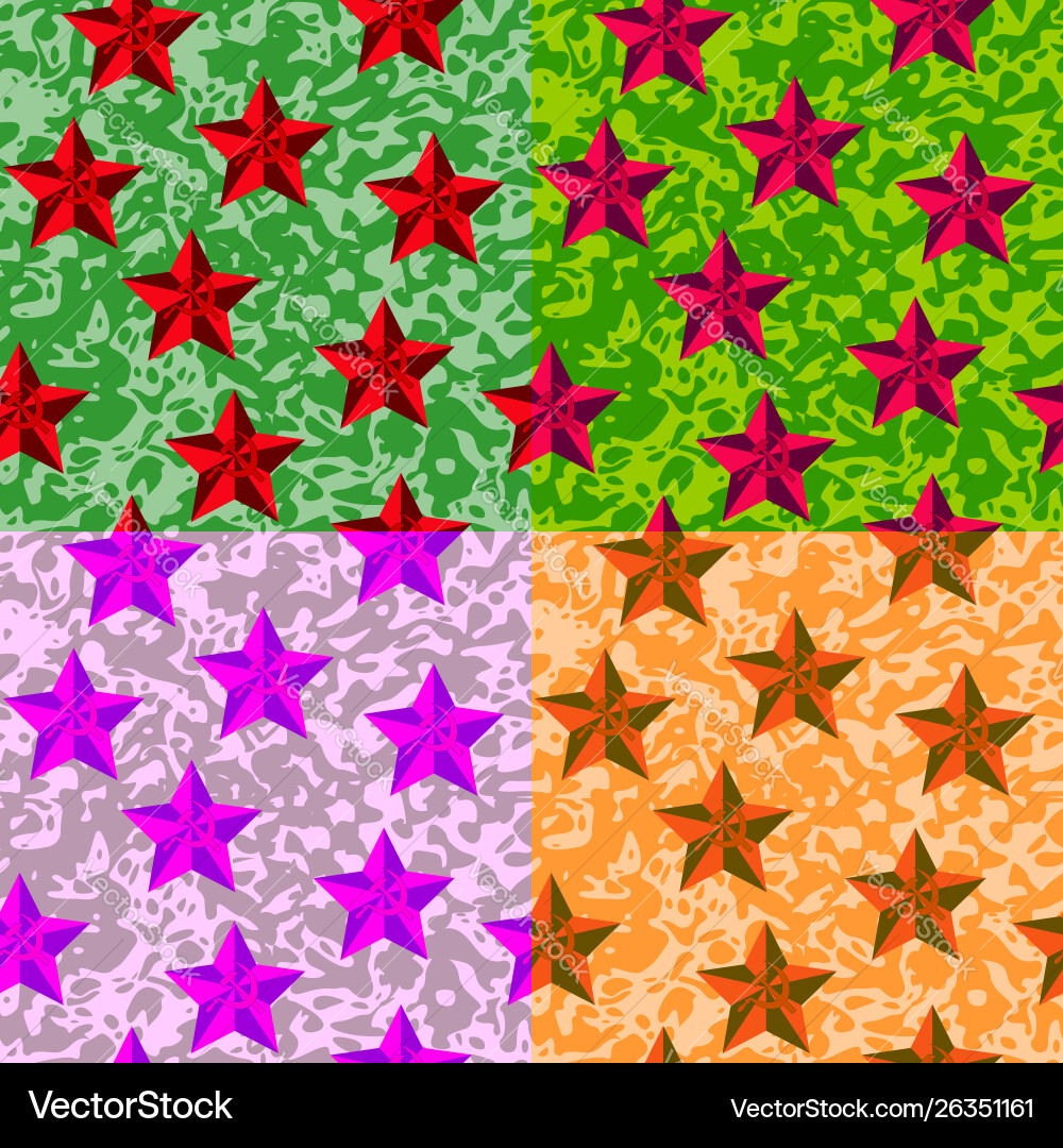 Seamless pattern russian stars with hammer Vector Image