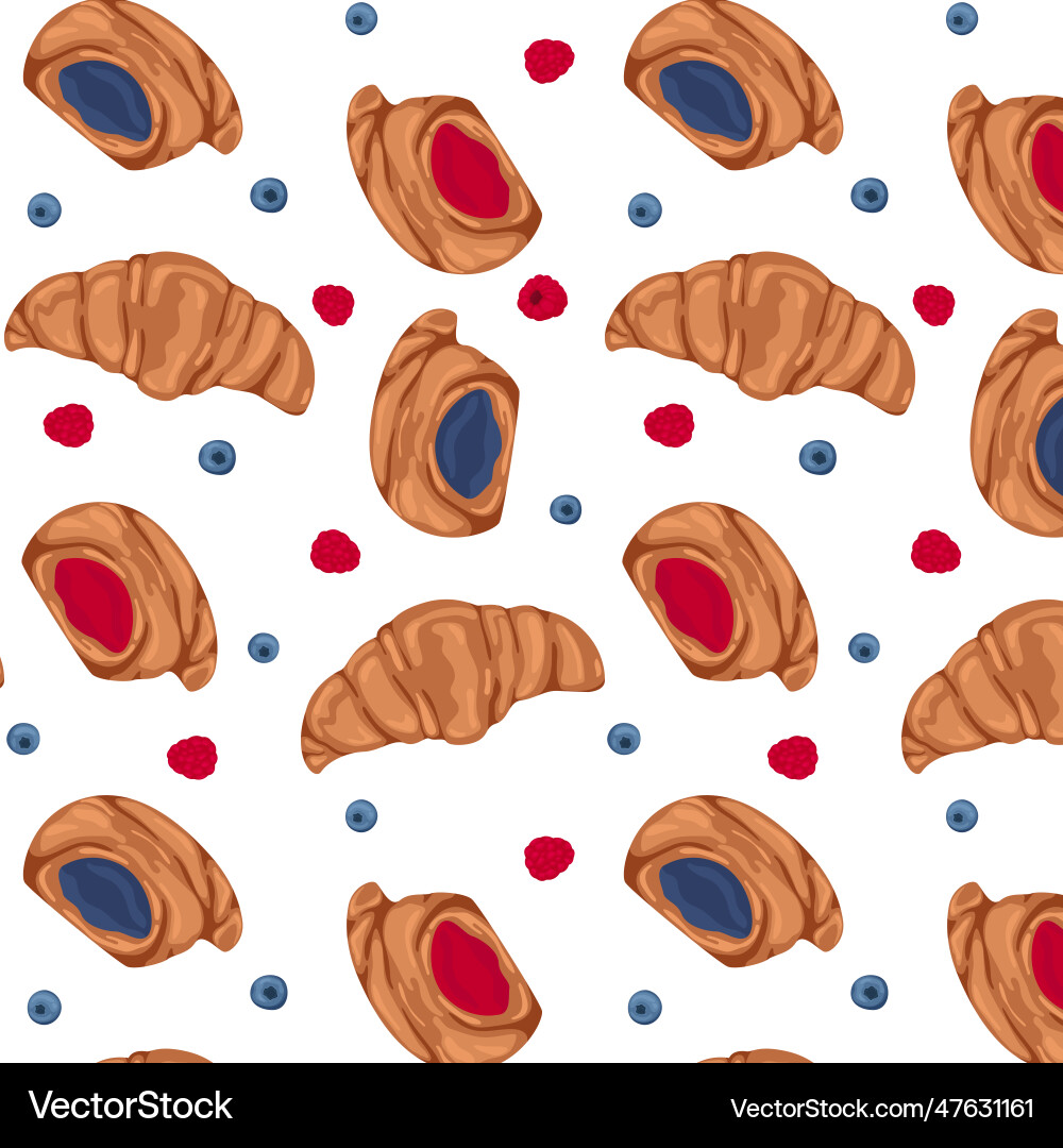 Seamless pattern with croissants Seamless pattern with croissants vector image