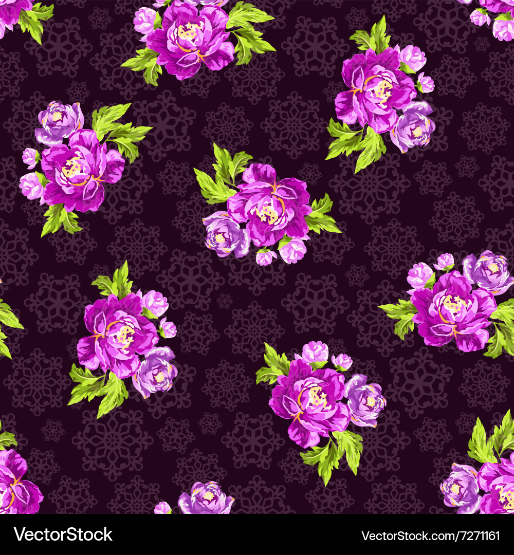 Seamless pattern with roses on a background vector image