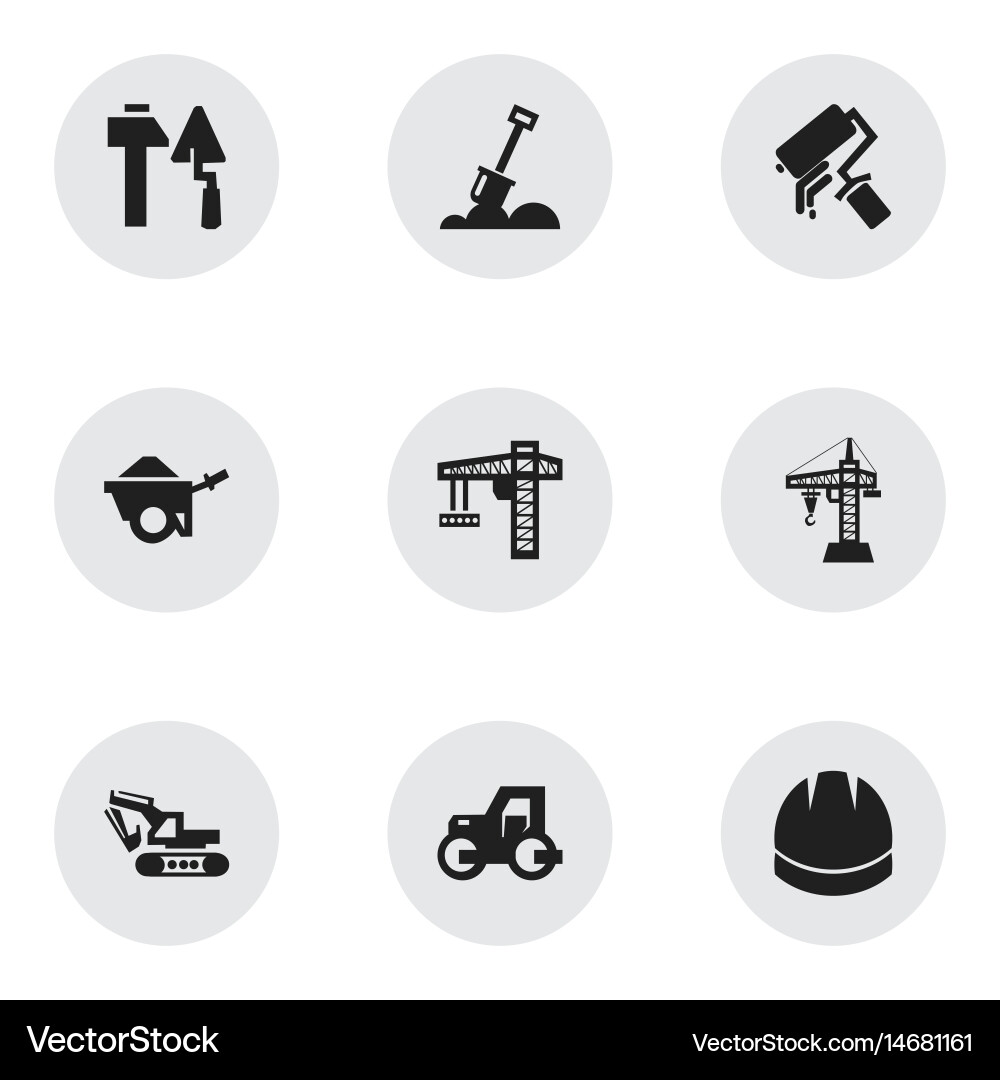 Set of 9 editable structure icons includes vector image