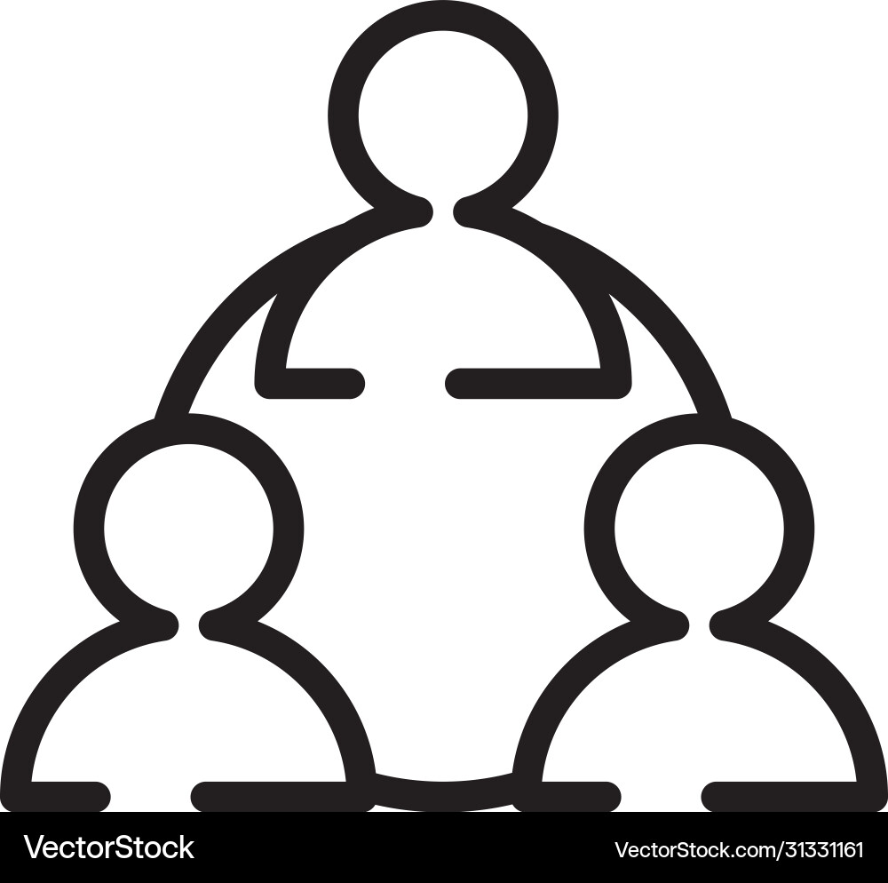 Teamwork structure line style icon Teamwork structure line style icon Vector Image