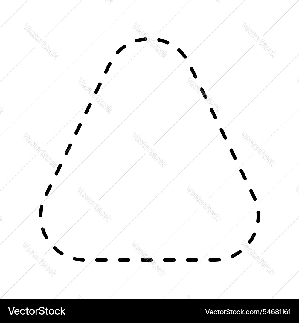 Triangular geometric shape with dashed line Vector Image
