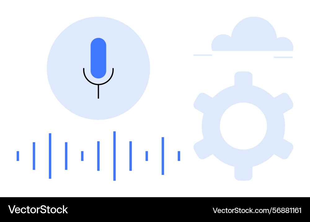 Voice recognition system with microphone sound Voice recognition system with microphone sound vector image