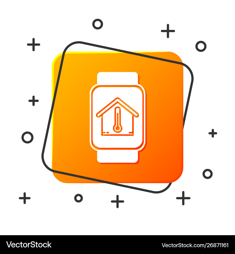 White smart watch with house temperature icon White smart watch with house temperature icon vector image