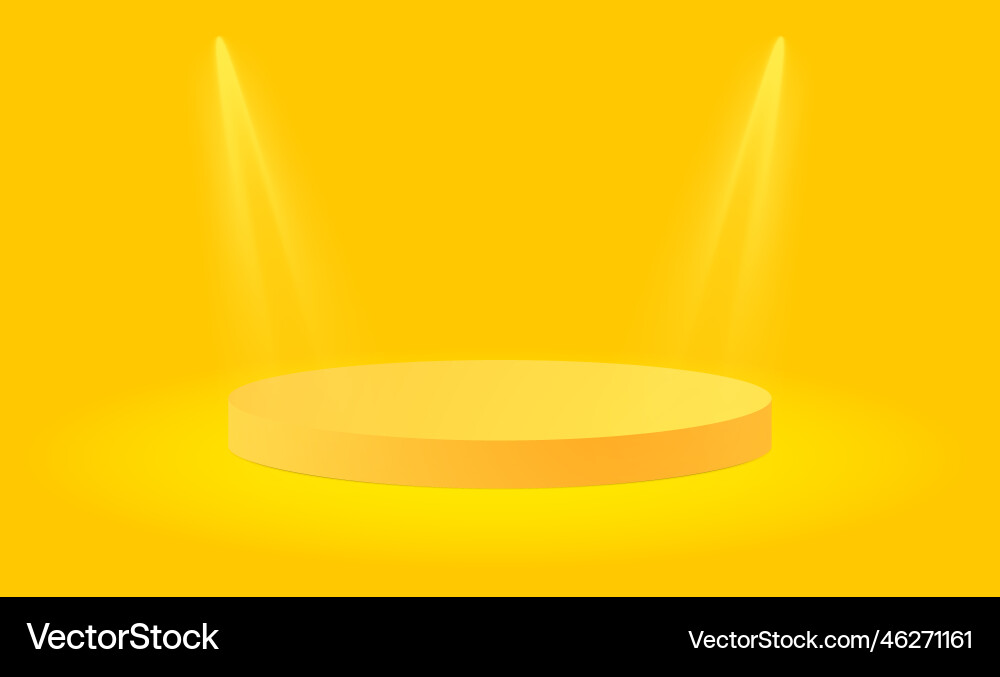 Yellow light box with platform and side soft Yellow light box with platform and side soft vector image