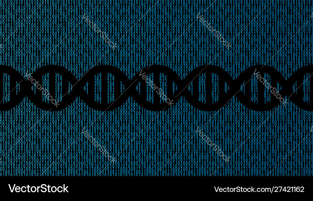 Dna on a binary code Dna on a binary code vector image