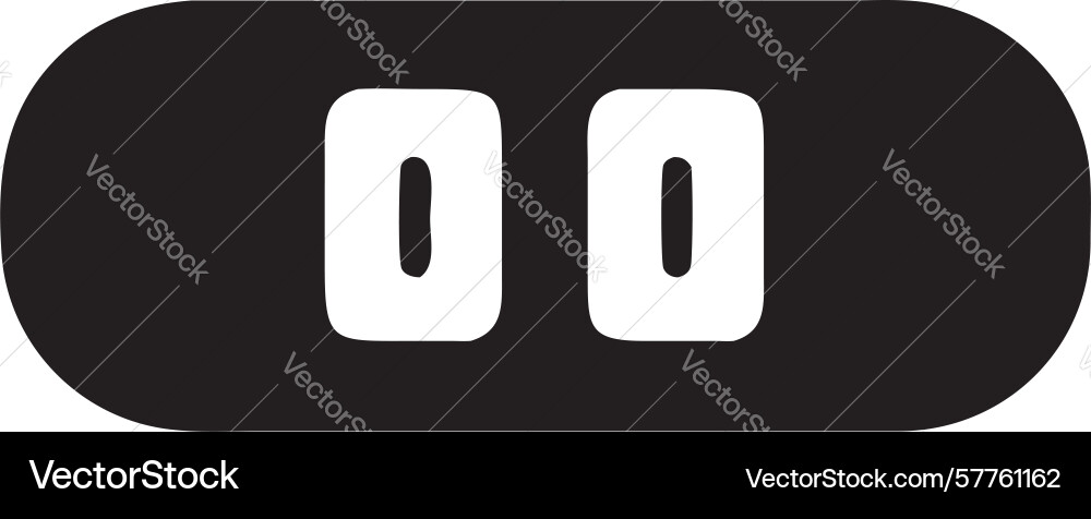 Double zero counter digital readout reset design vector image
