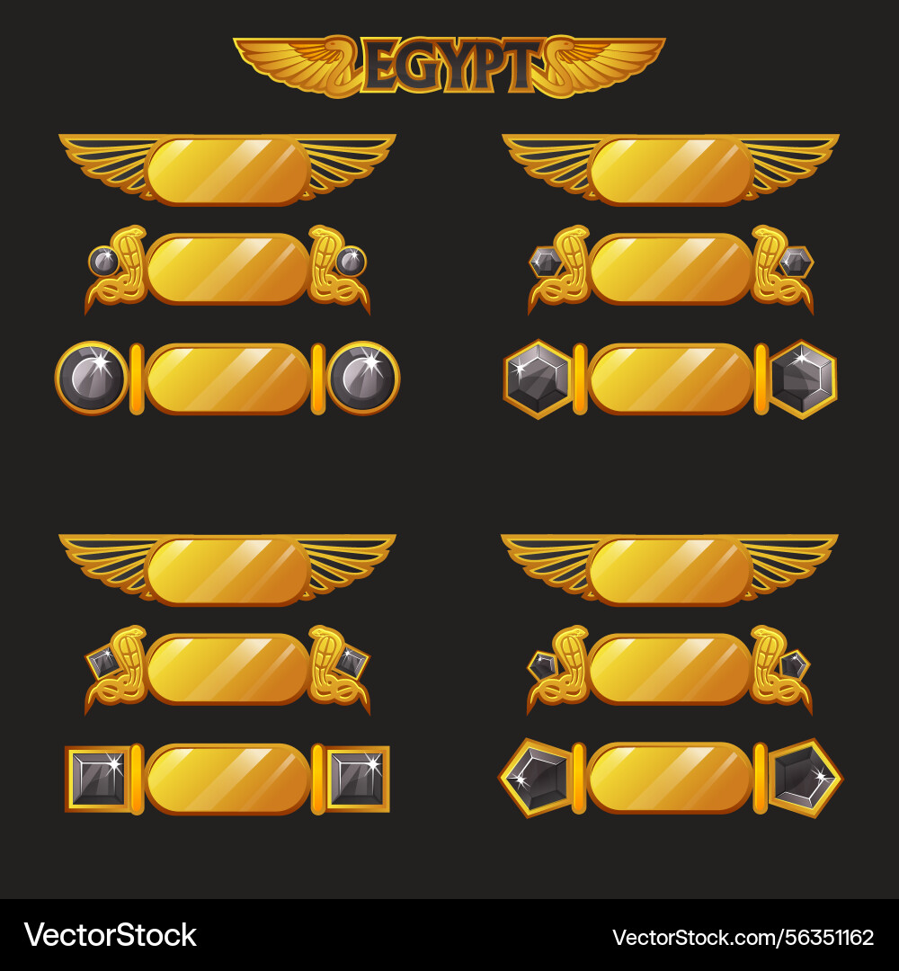 Egyptian game ui icon of border or buttons Vector Image