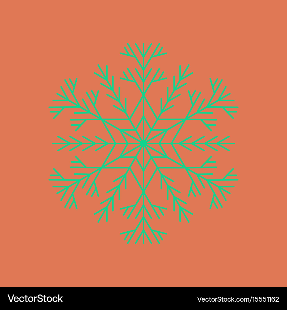 Flat on background of snowflake vector image