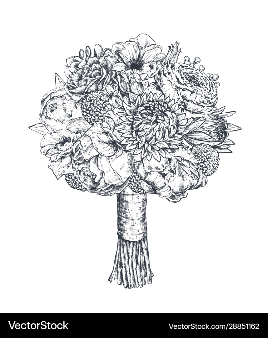 Floral composition bradal bouquet with beautiful Floral composition bradal bouquet with beautiful vector image