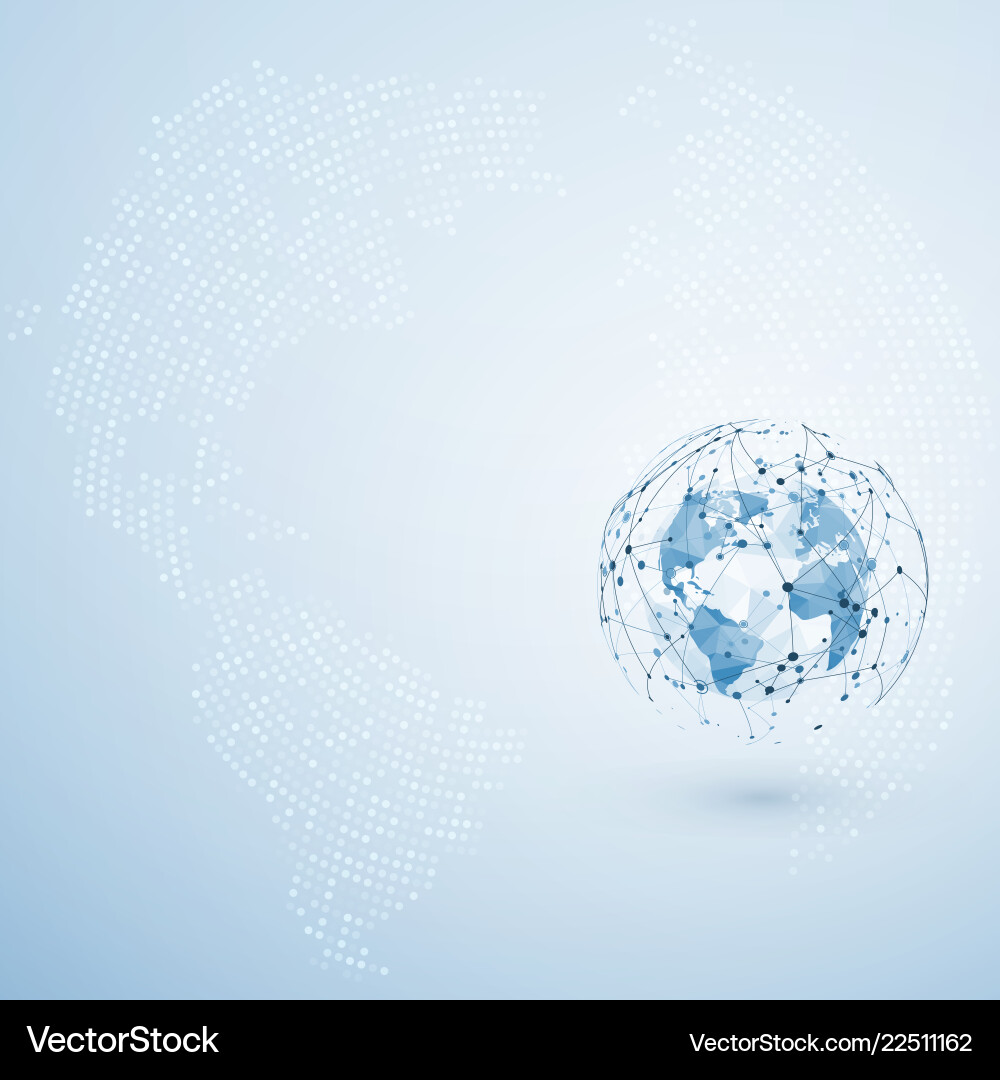 Global Network Connection - World Map vector image